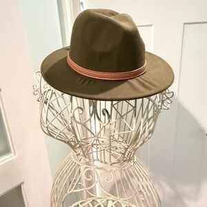 Stylish Olive Green Fedora Hat